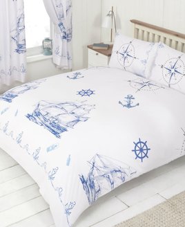 Ships and Anchors, Nautical King Size Bedding