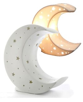 Half Moon Shaped Night Light - 3D Ceramic