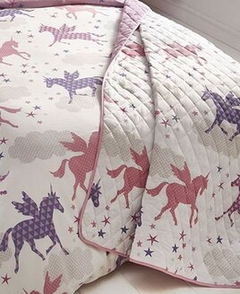 Unicorns and Stars Quilted Throw