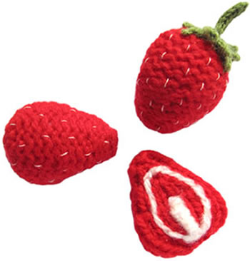 Knitted Strawberries from ODDknit