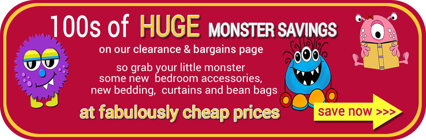 cheap kids bedding and duvet covers, cheapest children’s curtains, rugs and bargain bean bags